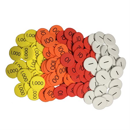 Sensational Math™ Place Value Discs, 4-Value Whole Numbers, Set of 1,200