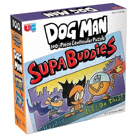 Dog Man Supa Buddies 100-Piece Lenticular Puzzle